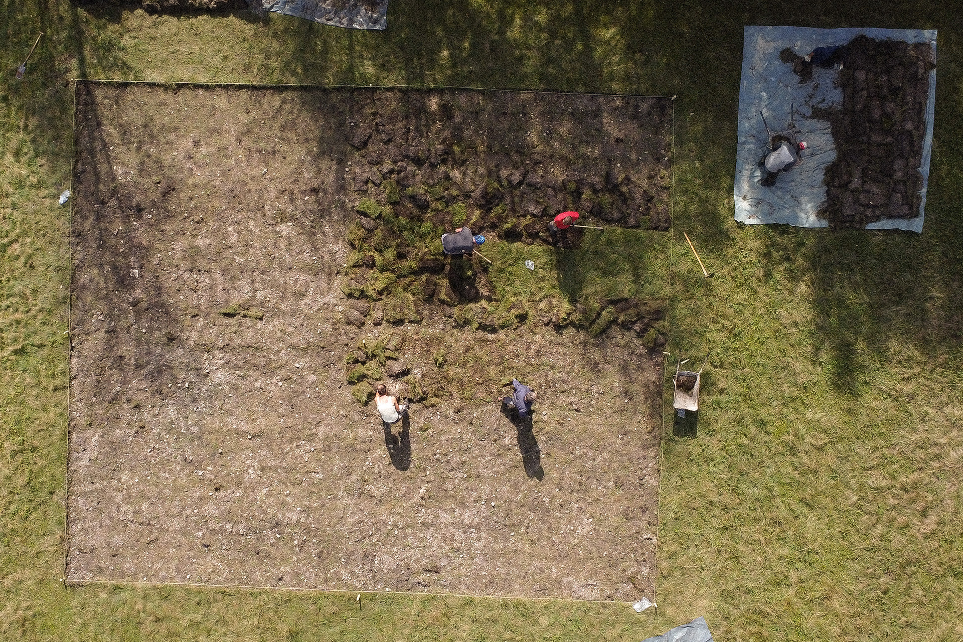 Excavation site with partially removed turf, 30 September 2024, photo by Uroš Košir – Avgusta, d. o. o.